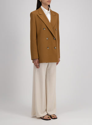 slouchy peacoat with s.p. honeycomb crafted with Loro Piana fabric