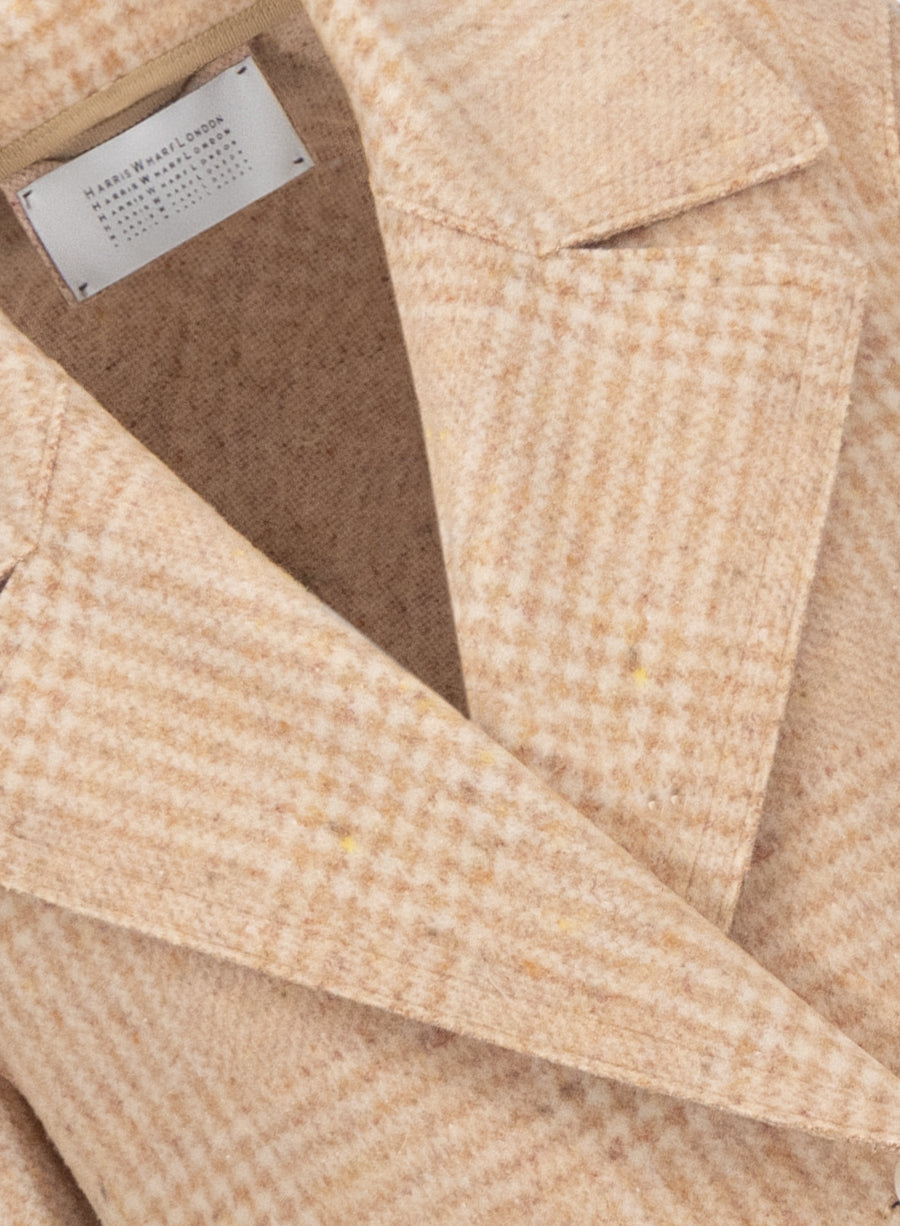 Cropped peacoat wool & silk P.O.W pattern crafted with Loro Piana fabr -  Harris Wharf London .com