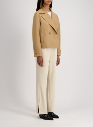 Cropped peacoat light pressed wool