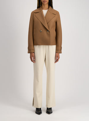 Cropped peacoat light pressed wool