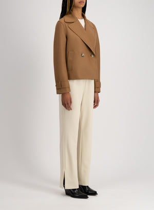 Cropped peacoat light pressed wool