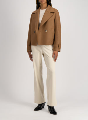 Cropped peacoat light pressed wool