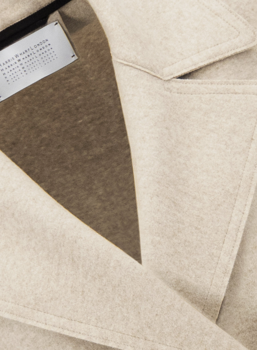Cropped peacoat flannel cashmere crafted with Loro Piana fabric