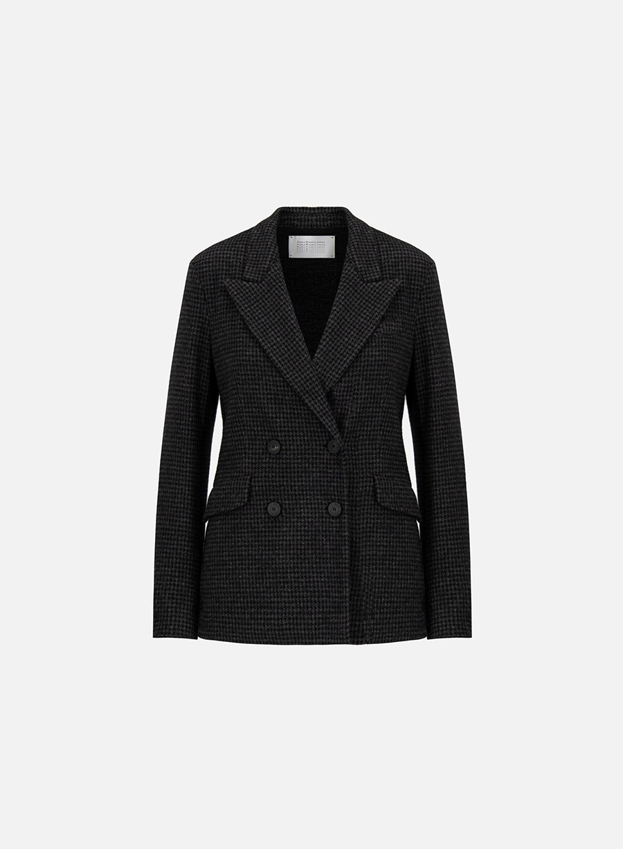 Tailored blazer patterned wool & cotton blend moleskin texture