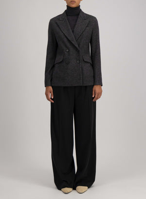 Tailored blazer patterned wool & cotton blend moleskin texture