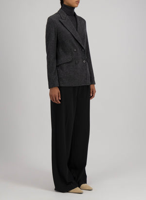 Tailored blazer patterned wool & cotton blend moleskin texture