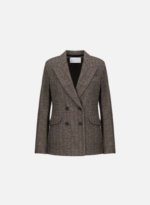 Tailored blazer patterned wool & cotton blend moleskin texture