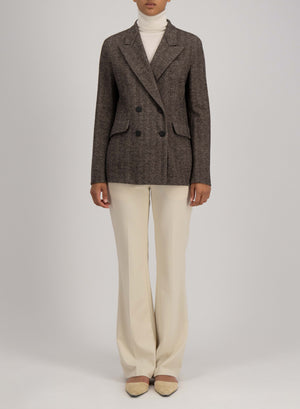 Tailored blazer patterned wool & cotton blend moleskin texture