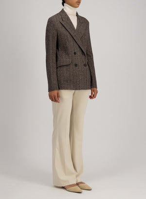 Tailored blazer patterned wool & cotton blend moleskin texture