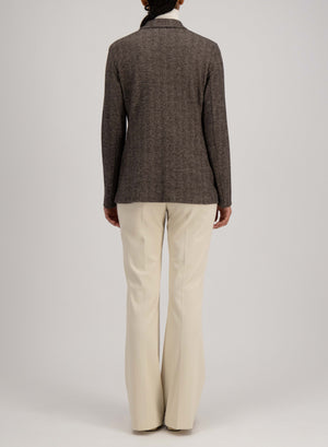 Tailored blazer patterned wool & cotton blend moleskin texture