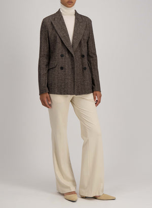 Tailored blazer patterned wool & cotton blend moleskin texture