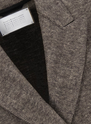 Tailored blazer patterned wool & cotton blend moleskin texture