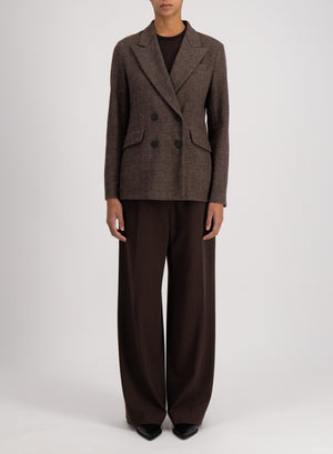 Tailored blazer patterned wool & cotton blend moleskin texture