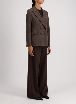 Tailored blazer patterned wool & cotton blend moleskin texture