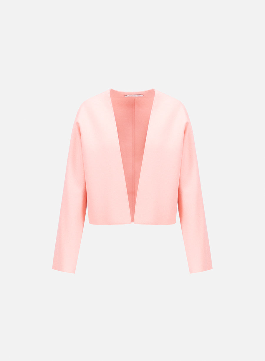 Kimono cropped cardigan light pressed wool