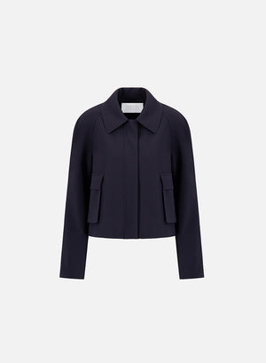 Cropped raglan jacket scuba