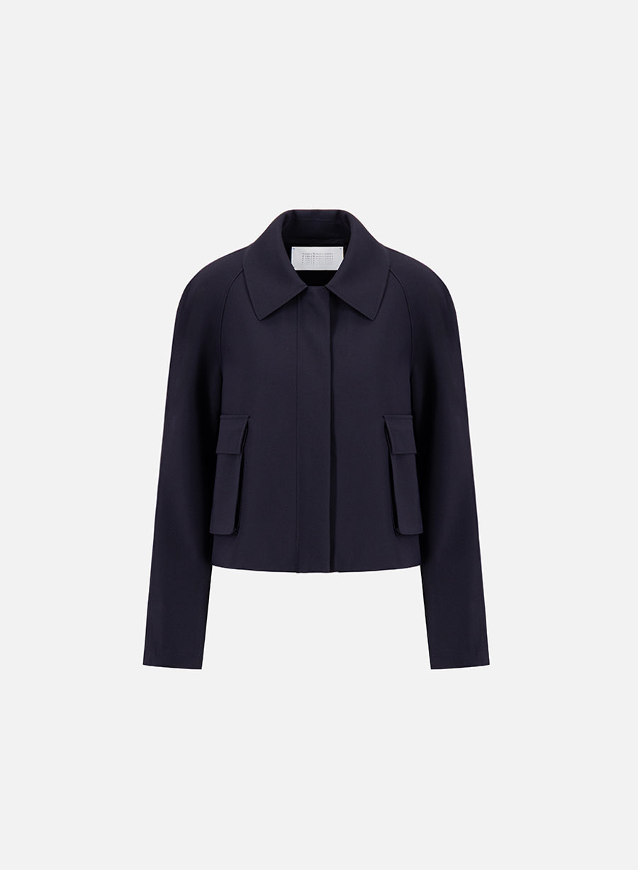 Cropped raglan jacket scuba - Harris Wharf London .com