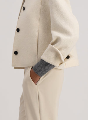 Cropped coach jacket boiled wool