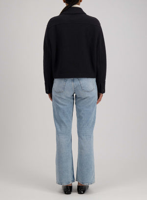 Cropped coach jacket boiled wool