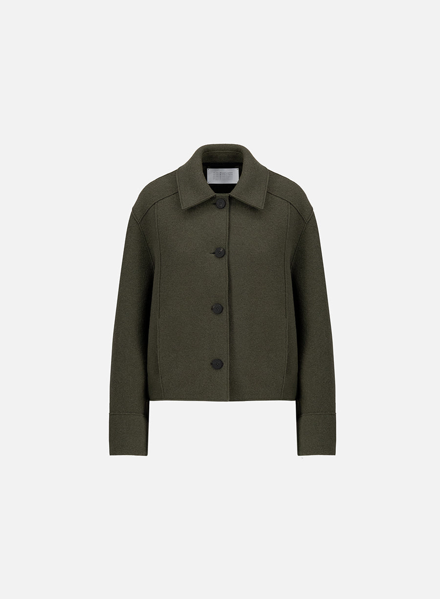 Cropped coach jacket boiled wool