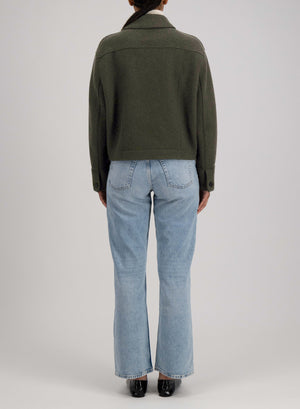 Cropped coach jacket boiled wool