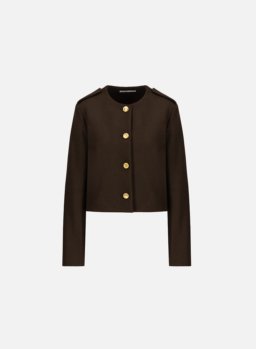 Uncollared jacket cashmere blend - Harris Wharf London .com