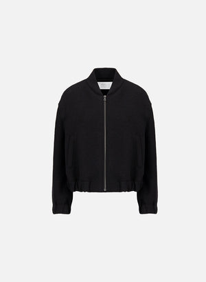 Cropped bomber boiled wool