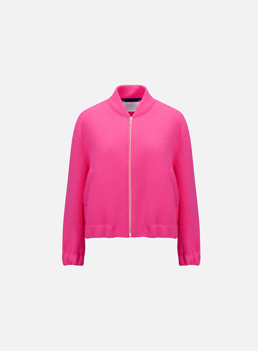 Cropped bomber boiled wool