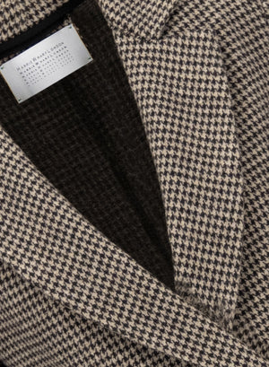 Blazer with shoulder pads patterned wool & cotton blend moleskin texture