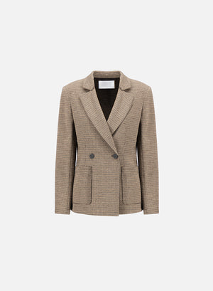 Blazer with shoulder pads micro tattersall