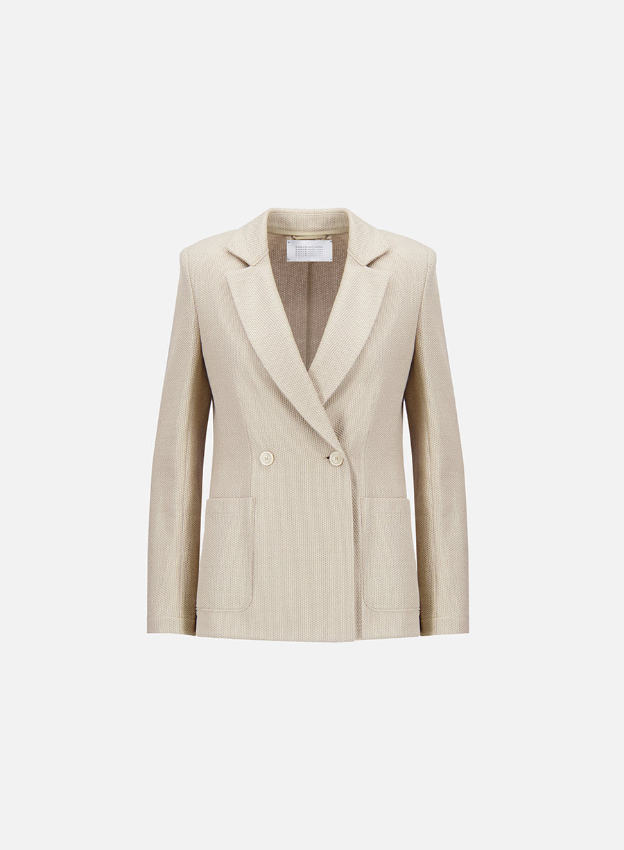 Blazer with shoulder pads in linen honeycomb - Harris Wharf