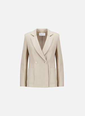 Blazer with shoulder pads in linen honeycomb