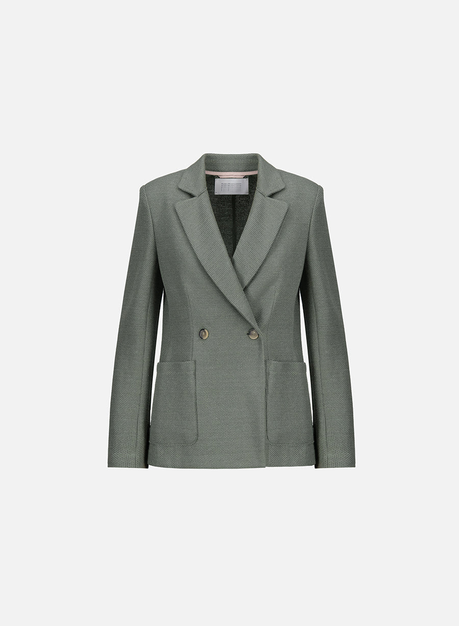 Blazer with shoulder pads in linen honeycomb