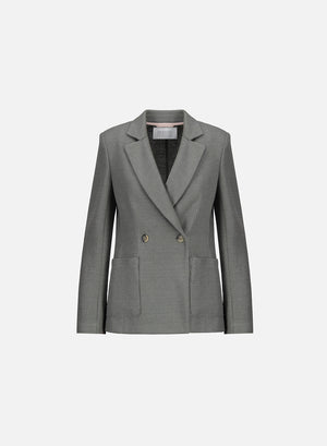 Blazer with shoulder pads in linen honeycomb