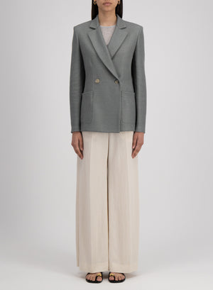 Blazer with shoulder pads in linen honeycomb