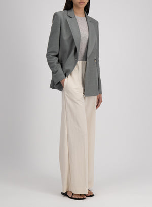 Blazer with shoulder pads in linen honeycomb