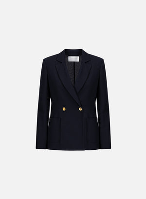 Blazer with shoulder pads honeycomb crafted with Loro Piana fabric