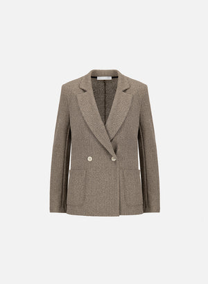 Blazer with shoulder pads bicolour frisé