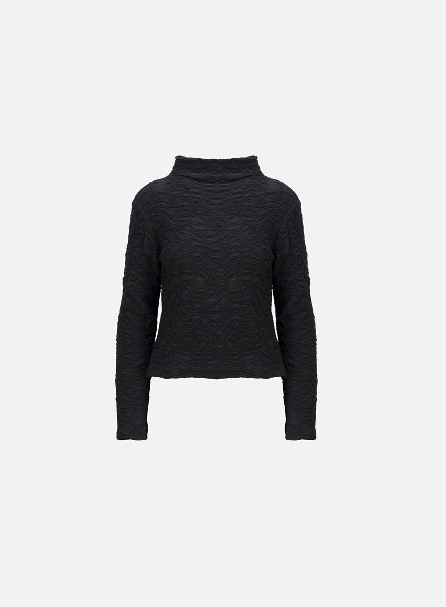 funnel neck top knotted jersey