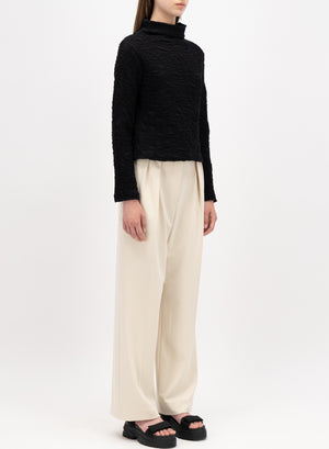 funnel neck top knotted jersey