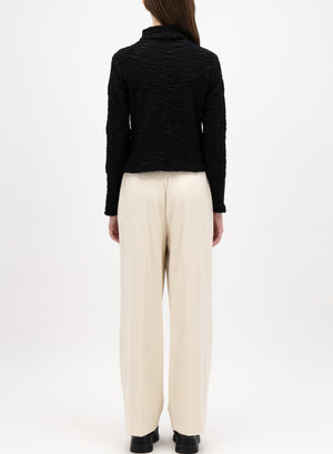 funnel neck top knotted jersey