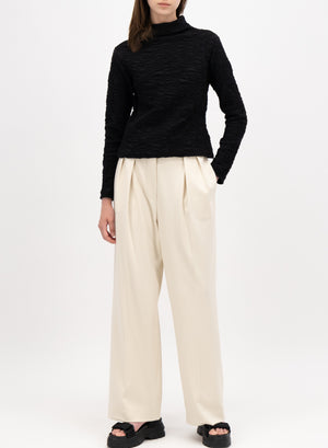 funnel neck top knotted jersey