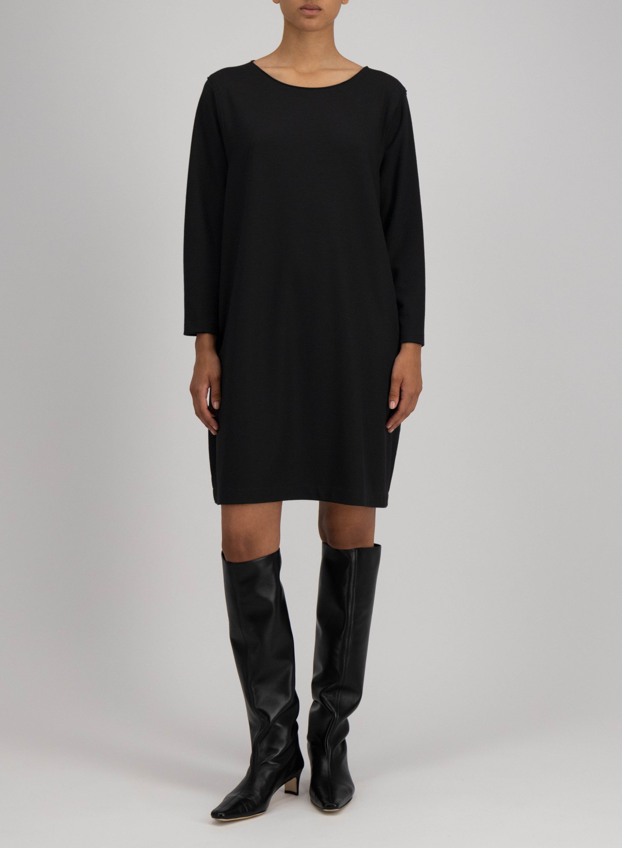 Geometric boxy dress superfine merino