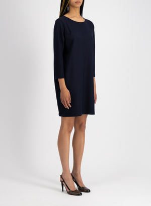 Geometric boxy dress superfine merino