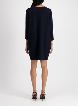 Geometric boxy dress superfine merino