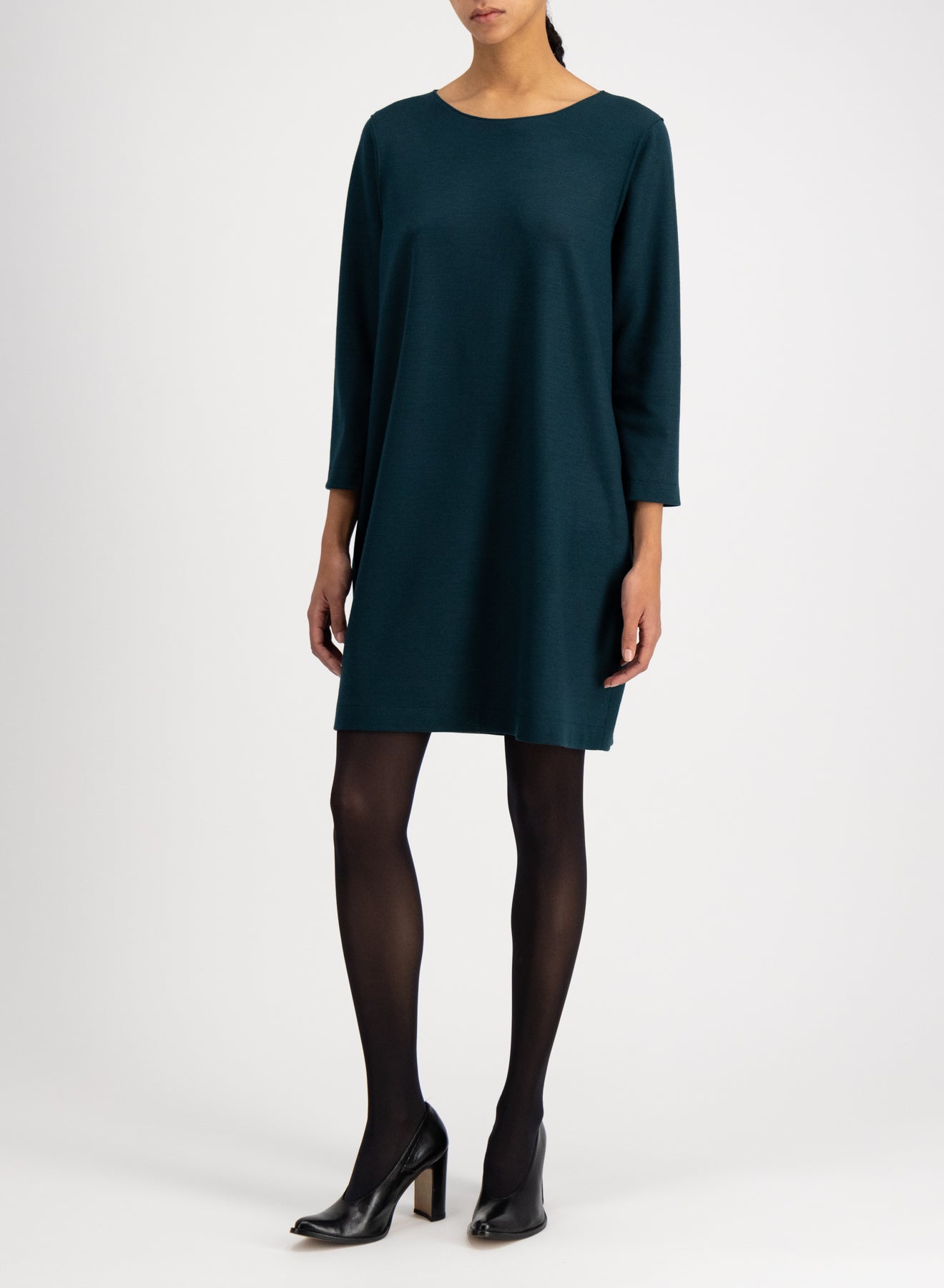 Geometric boxy dress superfine merino