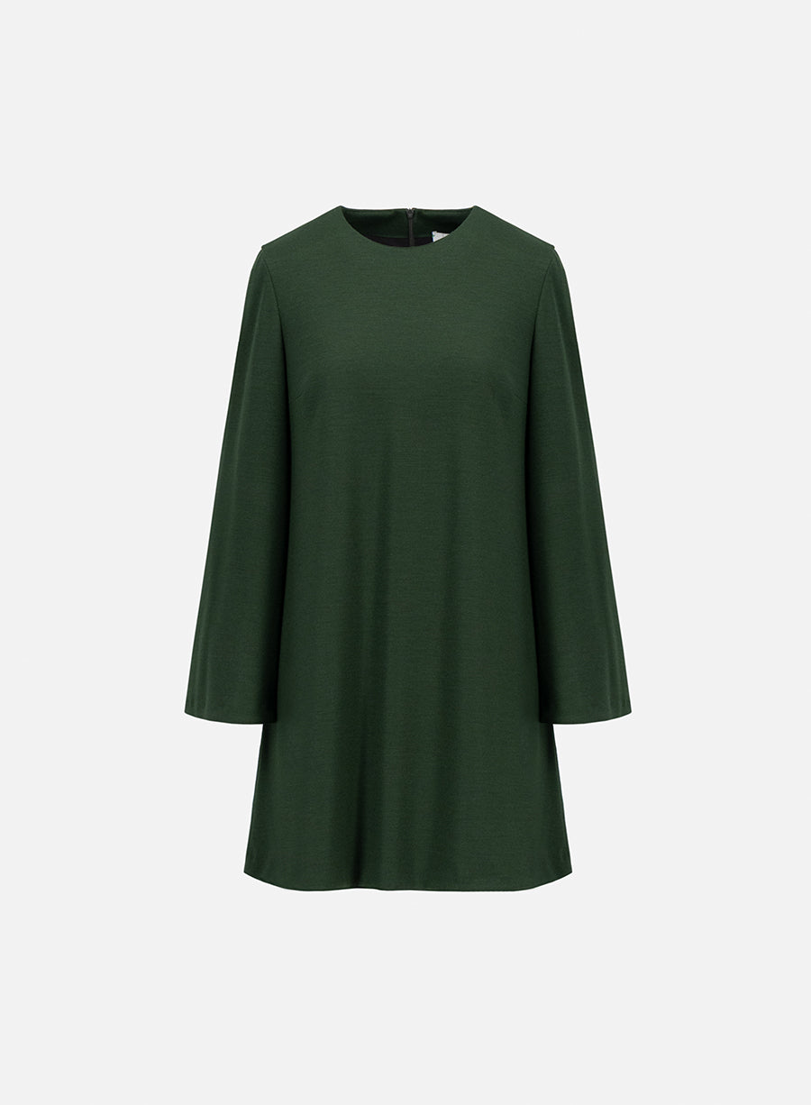 Bell sleeves dress superfine merino