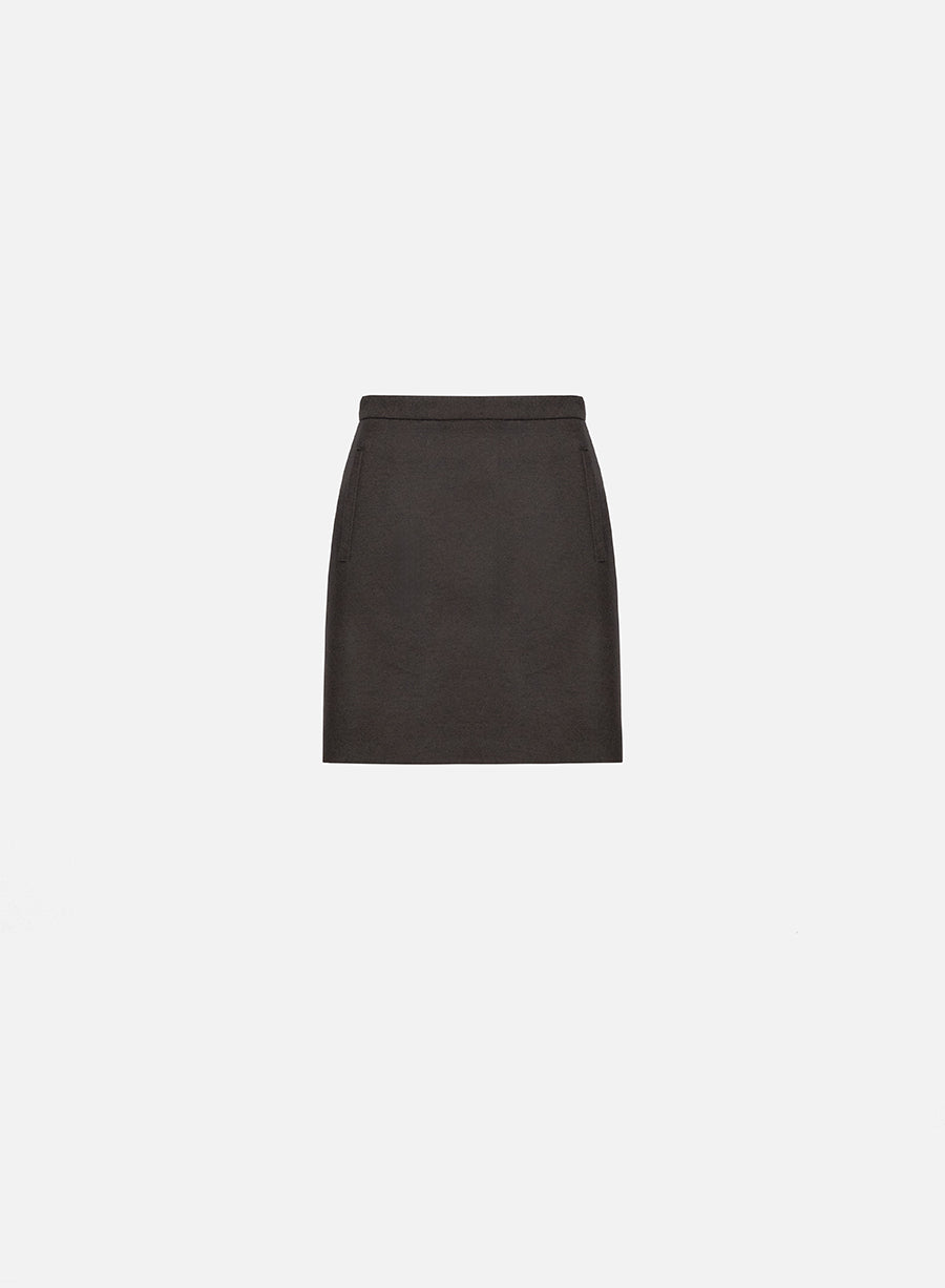 Mini skirt light pressed wool