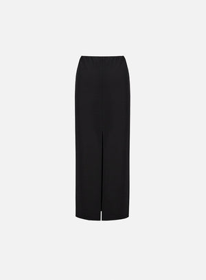 Front slit long skirt superfine merino