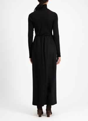 Front slit long skirt superfine merino